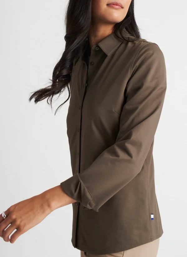 Kit and Ace Women's on The Move Classic Blouse, Green, Size S