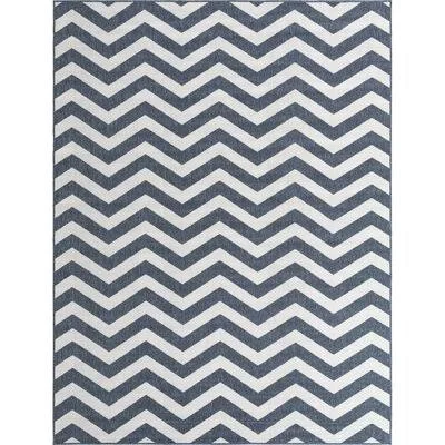 Arella Chevron Navy Indoor - Outdoor Area Rug Ebern Designs Rug Size: Rectangle 7&10x22 x 10&