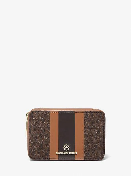 Michael Kors Small Logo Stripe Jewelry Case 32H0GTMN5B - One Size - Pink