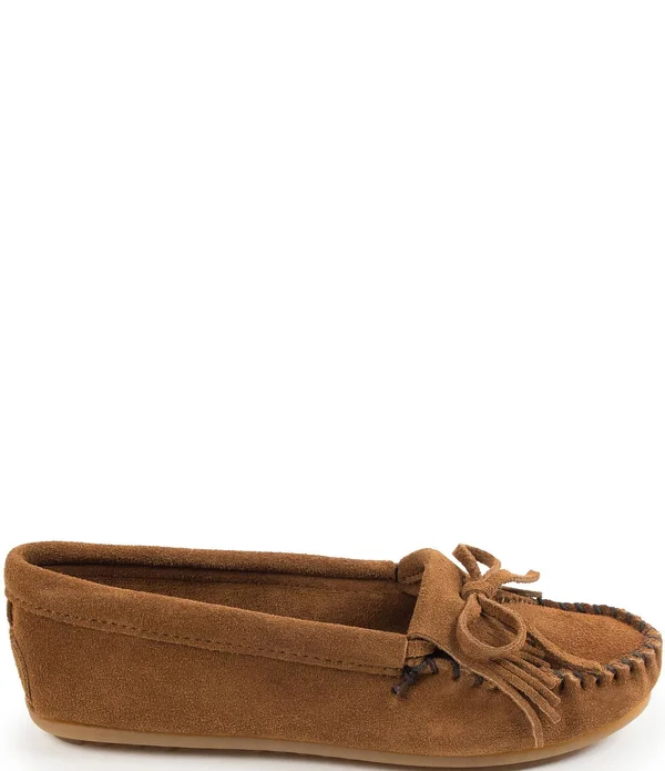 Minnetonka Women's Kilty Suede Moccasin Blue - 7.5