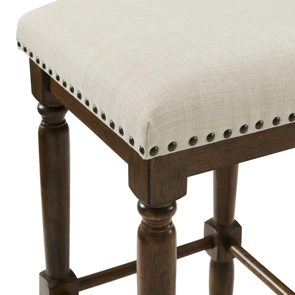 Crosley Aldrich 2pc Counter Stool Set Oatmeal/Dark Brown - 2 Stools