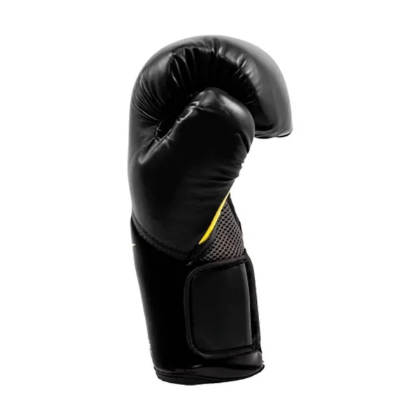 Everlast Elite Pro Style Black Boxing Gloves & 120 inch Cotton Hand Wrap, White