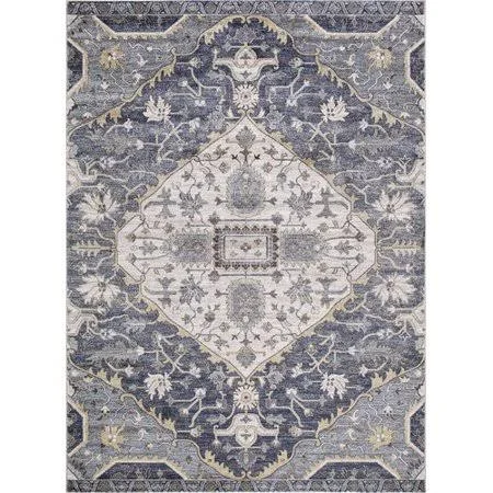Bloomsbury Market Pleasant Avenue Medallion Blue Area Rug - Size: Rectangle 9'3 inch x 12'3 inch
