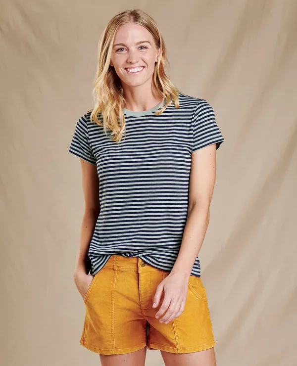 Primo Daily Short Sleeve Tee - Dijon Stripe - S by Toadu0026Co