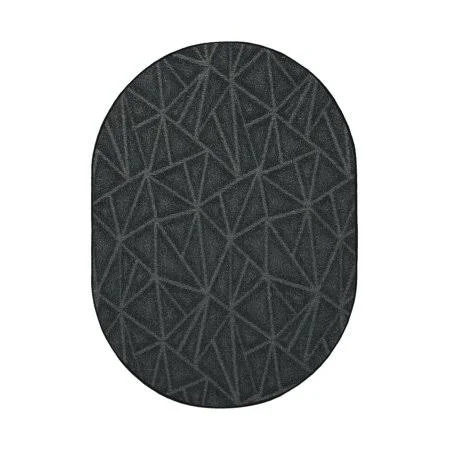 Furnish My Place Indoor/Outdoor Rug Dark Gray 4' x 32' Oval Made in USA - Area Rugs Great for Kids, Pets, Event, Wedding