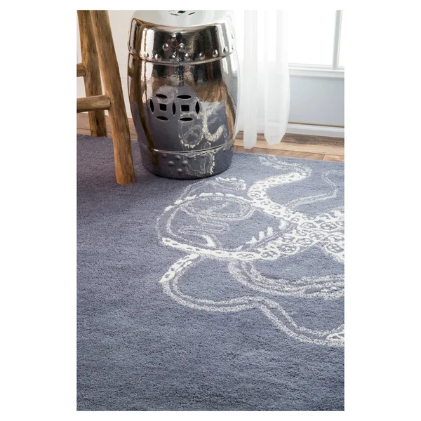 nuLOOM Octopus Tail Abstract Wool Runner Rug - 2& 6x22 x 8&, Midnight
