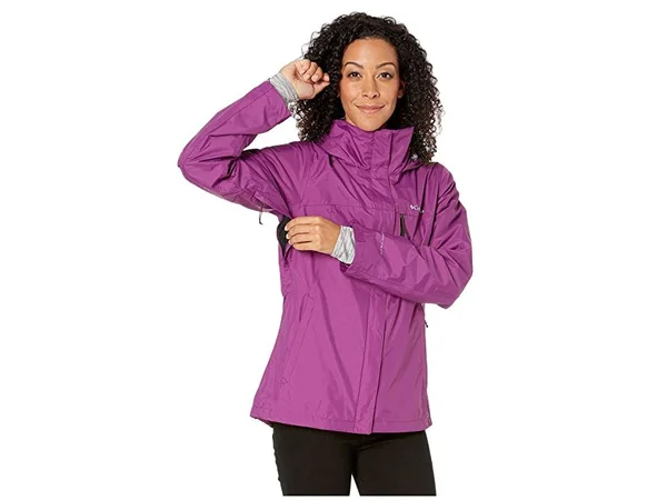 Columbia Pouration Jacket Women's Coat Wild Iris/Black : MD