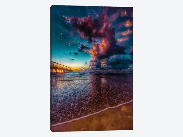 iCanvas Jetty Sunrise Art by Ben Mulder Canvas Art Wall Decor ( scenic & landscapes > Sky > sunrises & Sunsets u