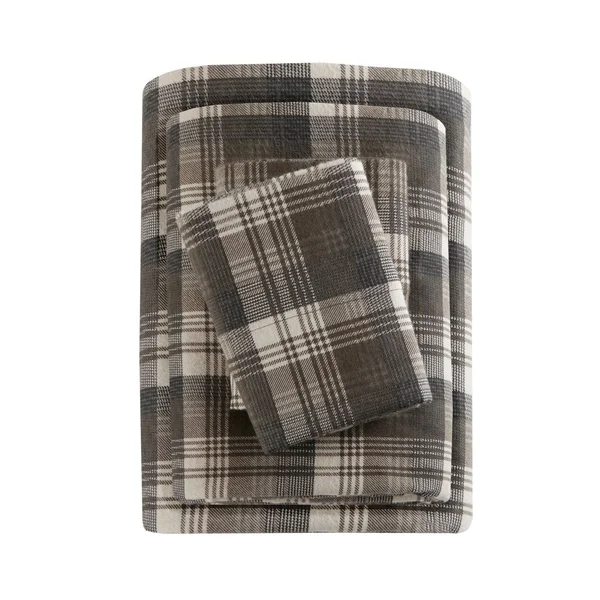 Woolrich Cotton Flannel Brown Sheet Set - Cal King