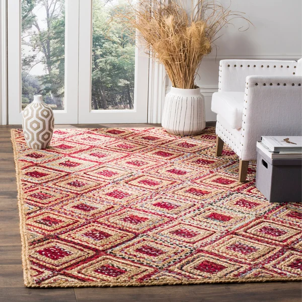 Safavieh Cape Cod Natural & Red Area Rug; 5& x 8&