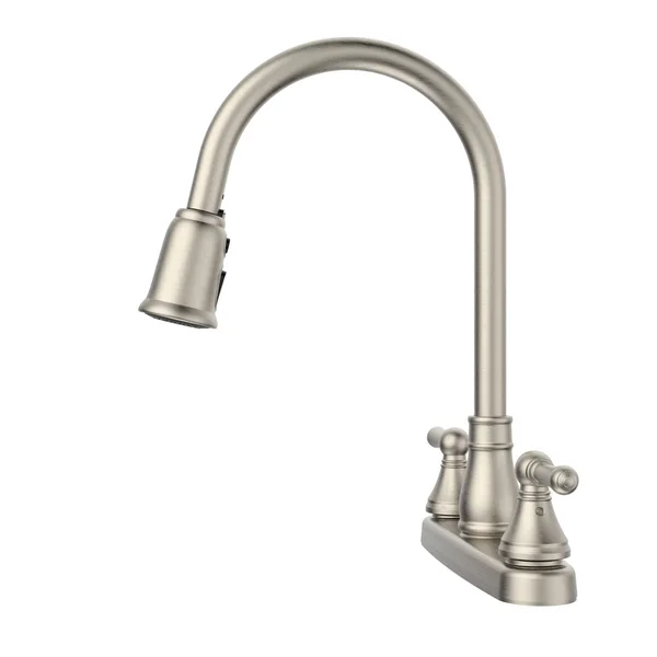 Belanger EBE78WBN2 Non-Metallic Two-Handle Pull-Down Kitchen Faucet, Brushed Nickel