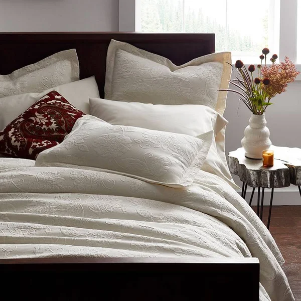 Putnam Cotton Matelassé Coverlet - Dune - Brown, Size King, The Company Store
