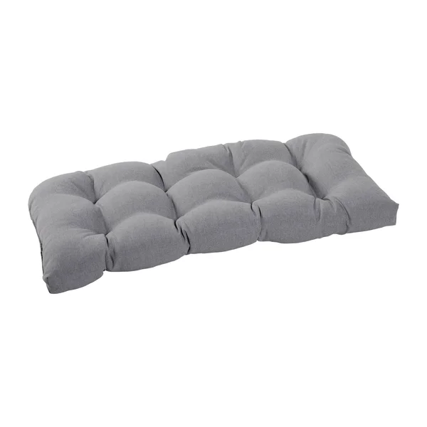 Haven Way Solid Tufted Loveseat Cushion - 44x19x3.5x22 - Medium Gray