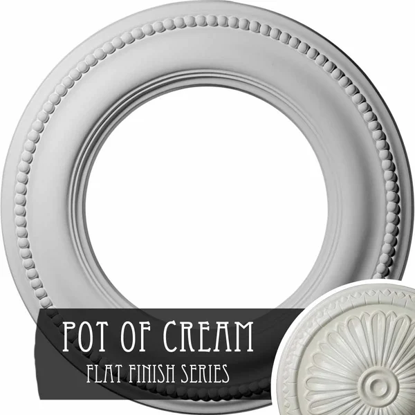 13x22OD x 7 1/2x22ID x 3/4x22P Bradford Classic Ceiling Medallion (Fits Canopies Up to 8 5/8x22) - Hand-Painted Pot of Cream