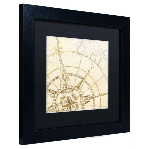 Trademark Art &Coast to Coast Sepia III& by Daphne Brissonnet Framed Graphic Art Size: 11x22 H x 11x22 W - Matte Color: Black