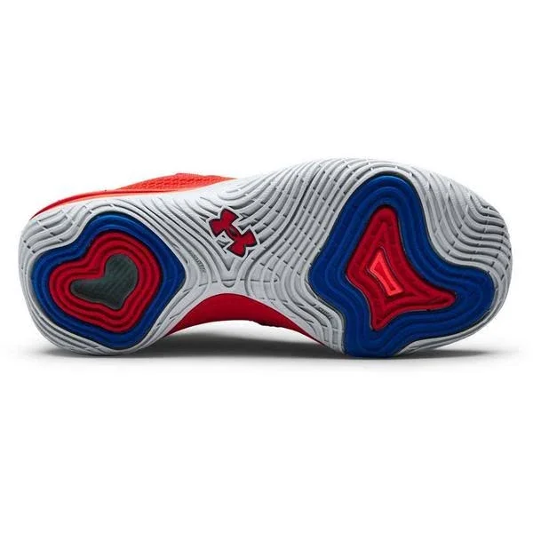 Under Armour Embiid One - Boys& Grade School Basketball Shoes - Versa Red/Versa Red/Halo Grey, Size 5.5