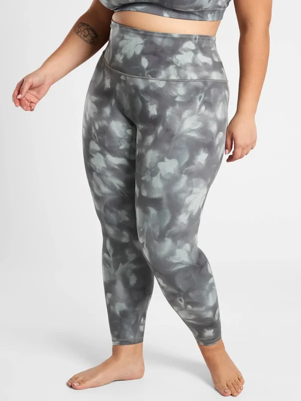 Athleta Women's Elation Printed 7/8 Tight Serene Metropolis Grey Plus Size 2x