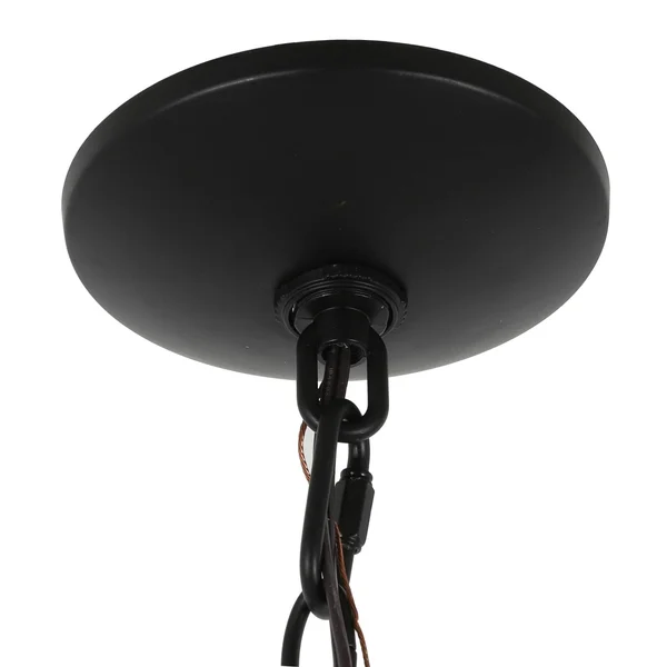 Decor Therapy Rotterdam 6-Light Black Metal and Wood Effect Pendant - 23.82 x 23.82 x 21.57 in