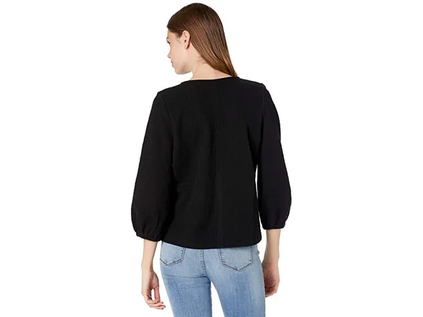 Madewell Texture & Thread Full Sleeve Top - Size Xs - True Black at Nordstrom Rack