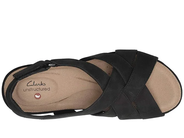 Clarks Un Capri Step Black Nubuck - Women's, Size: 5
