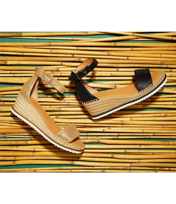 Alex Marie Calexa Embossed Leather Espadrille Sandals - 9.5M