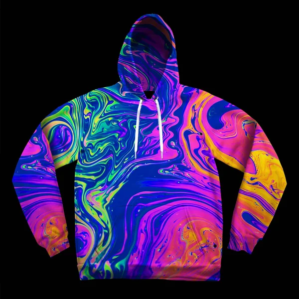 Neon Nuclear Unisex Hoodie S - Black, Zip Up Crushed Velvet