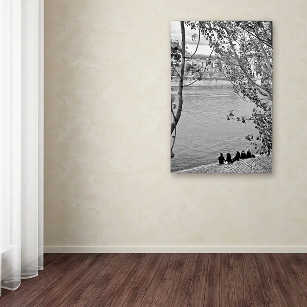 Trademark Fine Art Paris Deux - 5 Girls on Seine by Yale Gurney Photographic Print on Wrapped Canvas - Size: 47x22 H x 30x22 W x