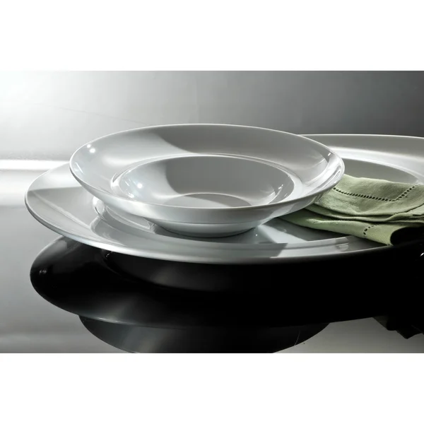 Oneida 13 in. Circa Porcelain Platters (Set of 12), Bright White
