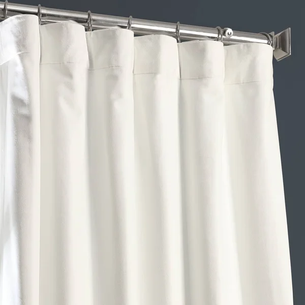 Caspian Blue Plush Velvet Hotel Blackout Curtain - Half Price Drapes