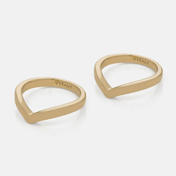 Vitaly Stainless Steel Cell Rings Gold, 7