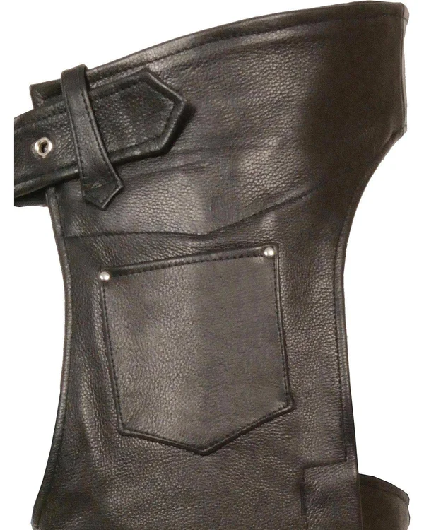 Milwaukee Leather Mens Fully Lined Naked Cowhide Chaps Black, Men's, Size: Small
