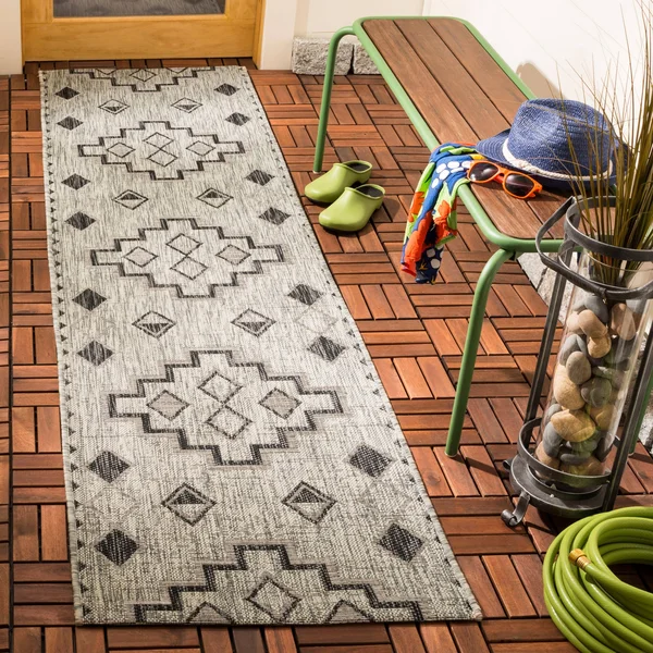 Safavieh 9& x 12& Courtyard CY8533-37212 Grey - Teal Rug