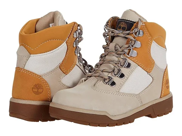Timberland Kids 6 Leather/Fabric Field Boot Boys Shoes 9481425 - 13 Little Kid M, Beige