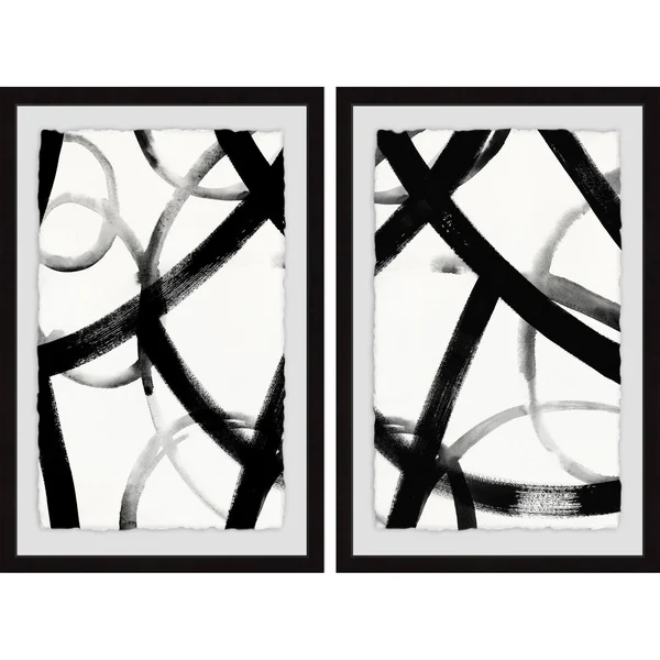 Monochrome Ripple Diptych - Size: 24 inch x 32 inch