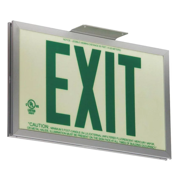 Zoro Select Gran11413 Exit Sign, 7 1/2 in x 13 In, plastic