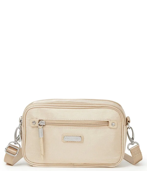 Baggallini RFID Festival Bag (Champagne Shimmer) - 8.5" x 5.5" x 2"