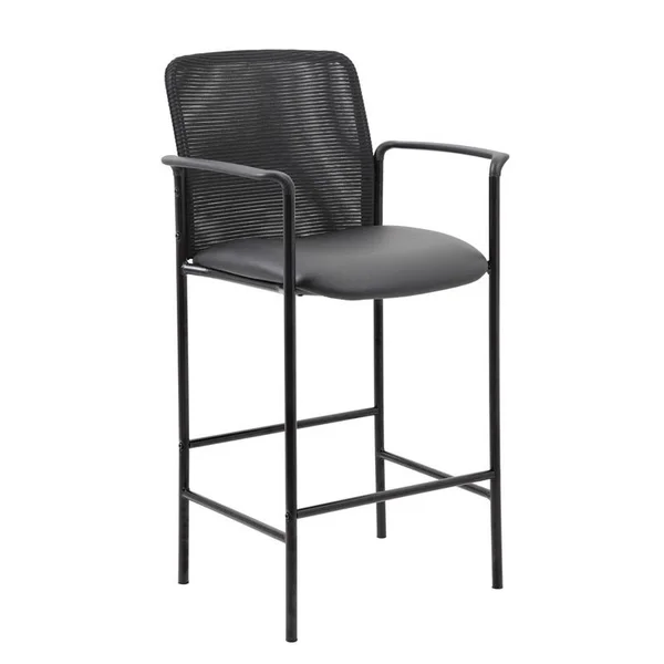 Scranton & Co Counter Height Mesh-Back Counter Stool with Arms