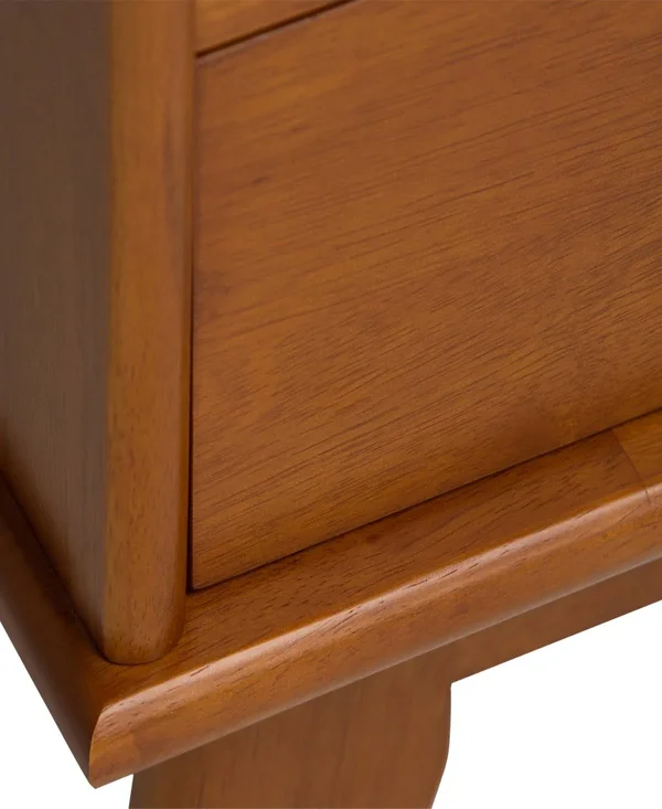 Simpli Home Draper 6 Cubby Bookcase, Teak Brown