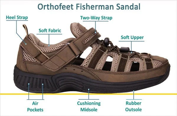 Men's Orthofeet Clearwater, Size: 11.5, Brown