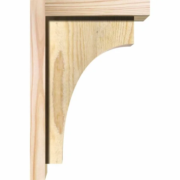 Ekena Millwork COR08X10X14HUN01RDF 8x22W x 10x22D x 14x22H Huntington Rough Sawn Corbel w/Backplate - Douglas Fir