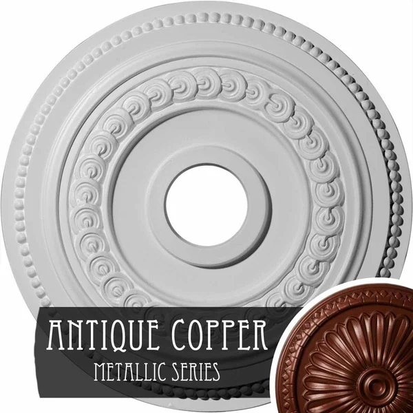 18x22OD x 3 3/8x22ID x 7/8x22P Oldham Ceiling Medallion (Fits Canopies Up to 8 5/8x22) - Hand-Painted Athenian Green Crackle