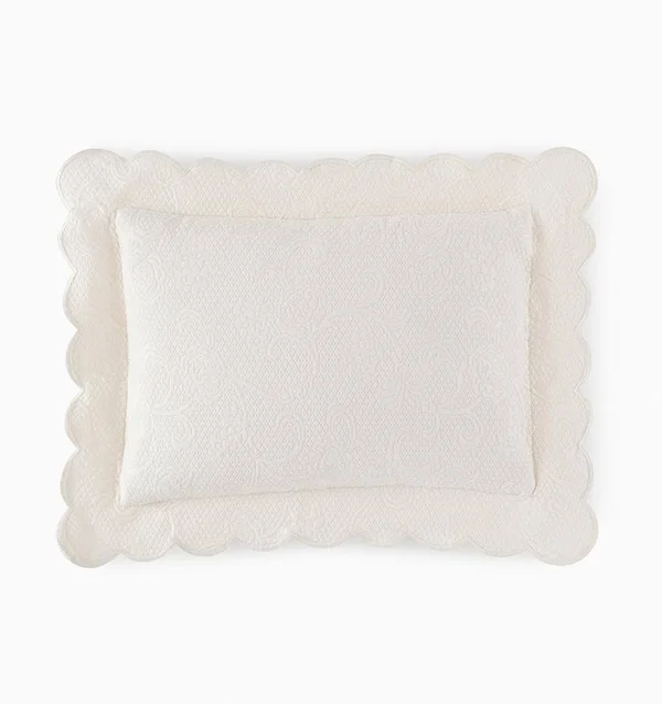 Sferra Alice Sham - Ivory, Standard, Cotton