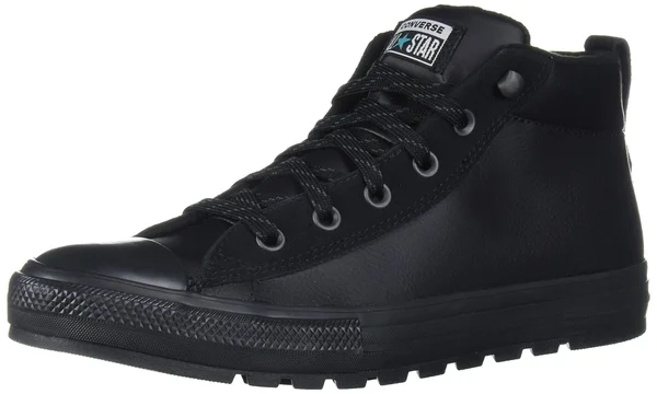 Converse Chuck Taylor All Star Street Leather Mid Mens Sneakers - 12 Medium, Black