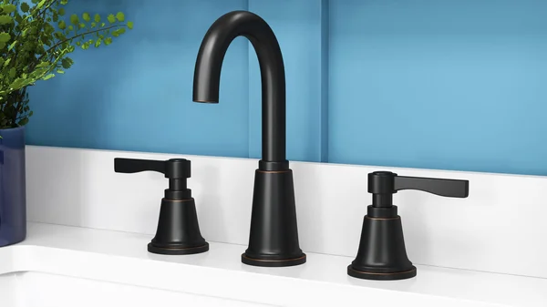 Allen + Roth Townley Oil Rubbed Bronze 2-Handle Widespread WaterSense Bathroom Sink Faucet with Drain, 67131W-602707