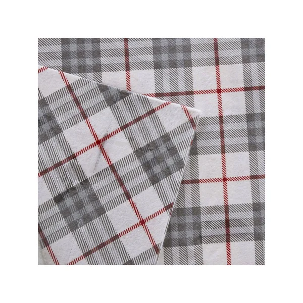True North by Sleep Philosophy Cozy Flannel Sheet Set - Red Plaid - King