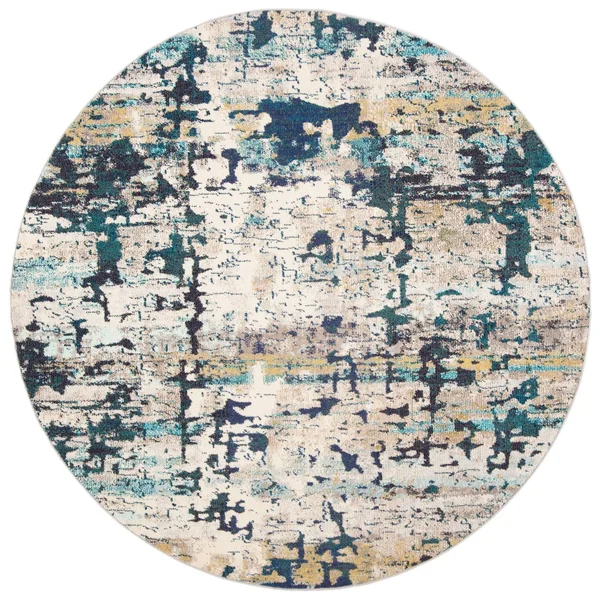 Safavieh Madison 469 Area Rug, Cream, Blue, 6&7x22 x 6&7x22 Round