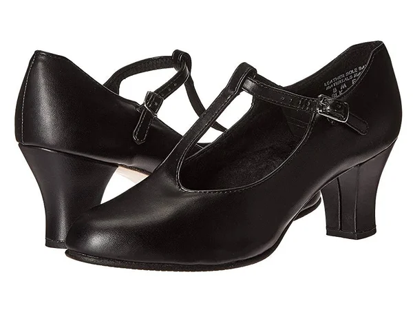 Capezio Jr. Footlight T-Strap Character Shoe - Black