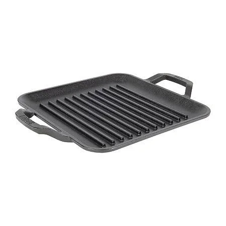 Lodge Cookware Chef Collection Square Cast Iron Grill Pan - Black