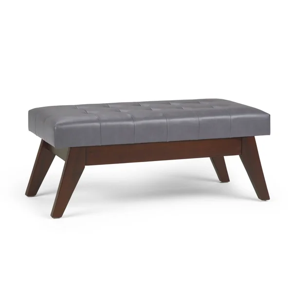 Wyndenhall Tierney 40 inch Wide Mid Century Modern Rectangle Ottoman Bench - Stone Grey
