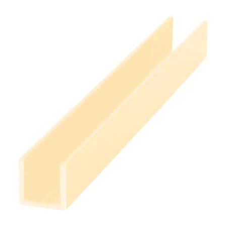 CRL D321BGA Brite Gold Anodized 3/8x22 Single U-Aluminum Channel - 144x22 Stock Length